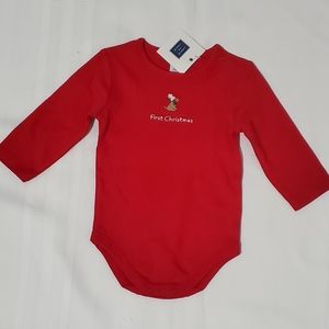 Janie and Jack Red First Christmas One Piece Never Worn, Brand New